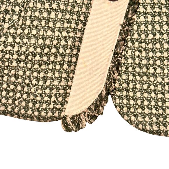 Sundance Jacket Women's Size 14 Green Tweed Button Front Raw Hem Wool Blend - Picture 5 of 8
